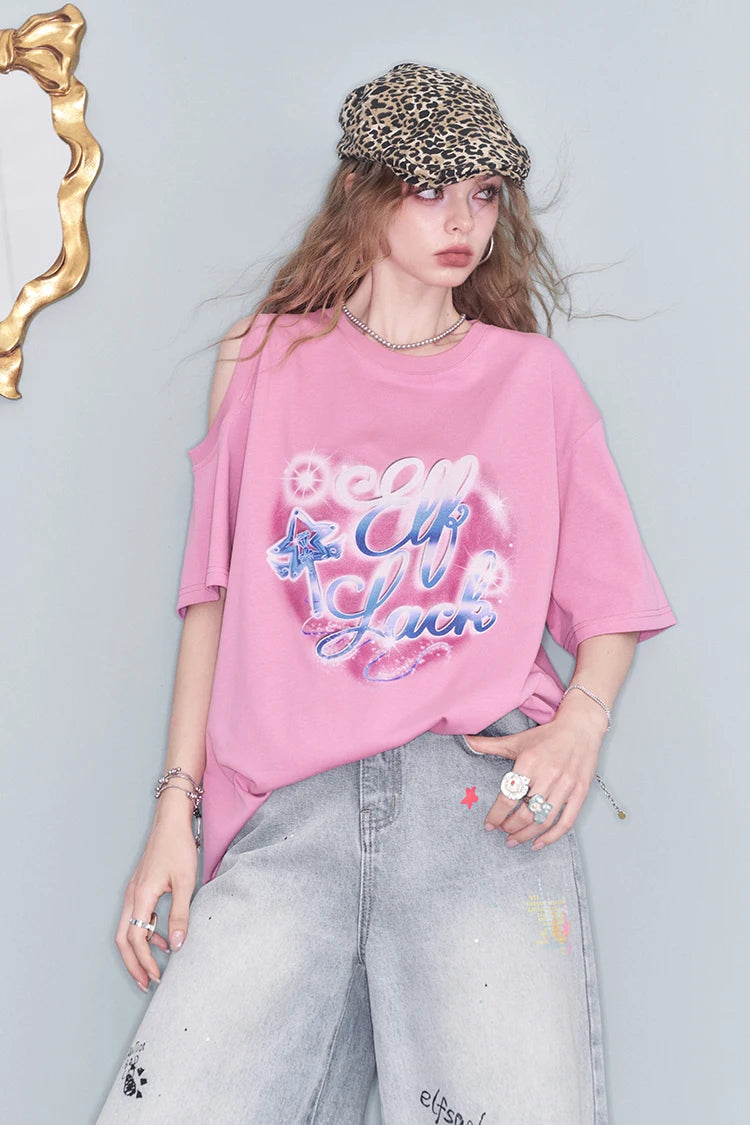 VILZSTUDIOS Sweet Cool Love Print Oversize T-Shirt