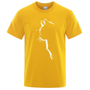 VILZSTUDIOS Shadow Printed Cat Cotton T-Shirt