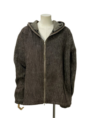 VILZSTUDIOS Knitted Hooded Zipper Cardigan