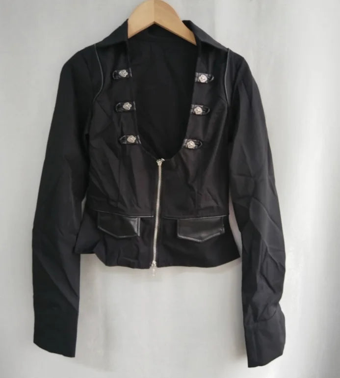 VILZSTUDIOS Chic Deep V Neck Zipper Shirt