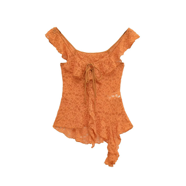Chic Lace-Up Sleeveless Blouse