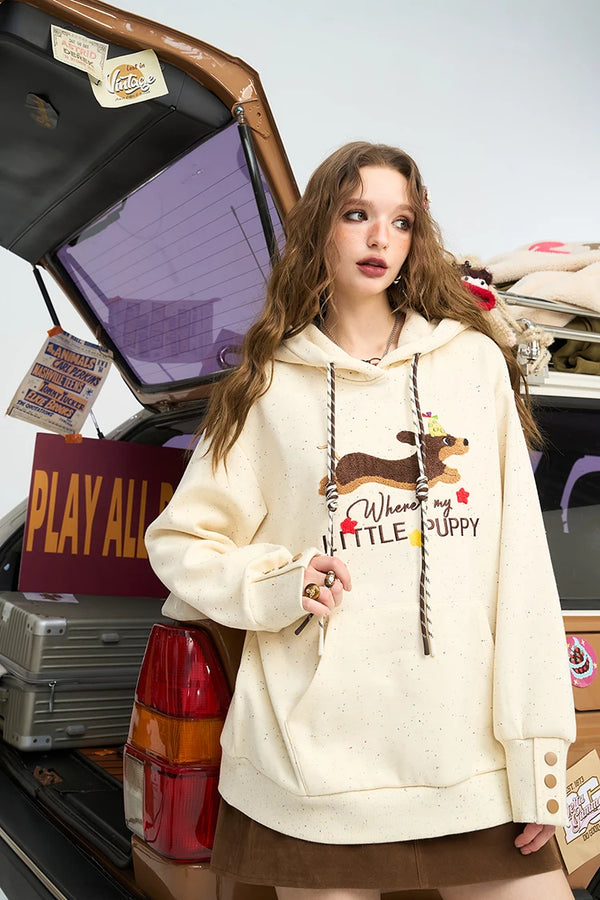 Colorful Original Dot Cuff Print Hoodie