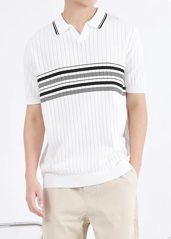 VILZSTUDIOS Lapel Knit Polo T-Shirt