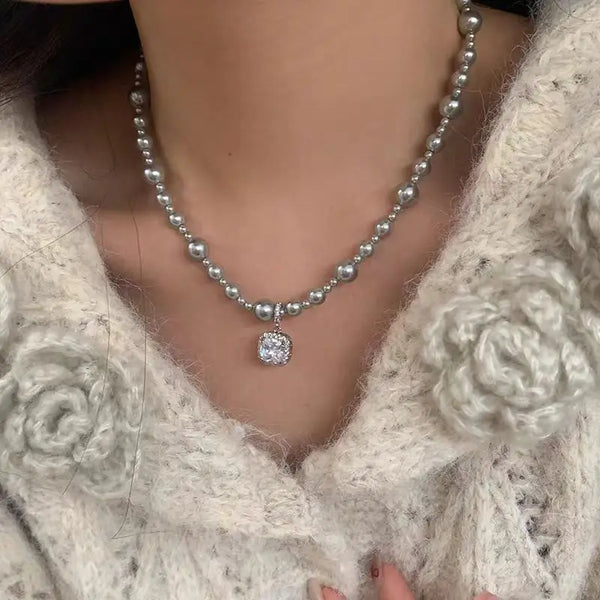 Girl Gift Elegant Pearl Choker Necklace