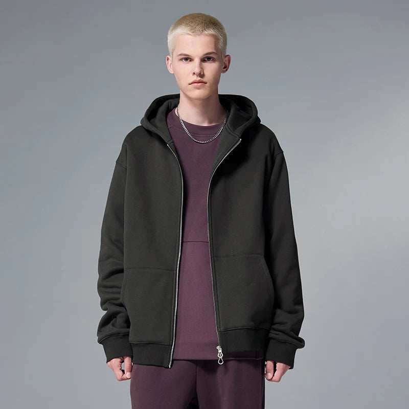 VILZSTUDIOS Premium Trendy Fleece Full Zip Hoodie