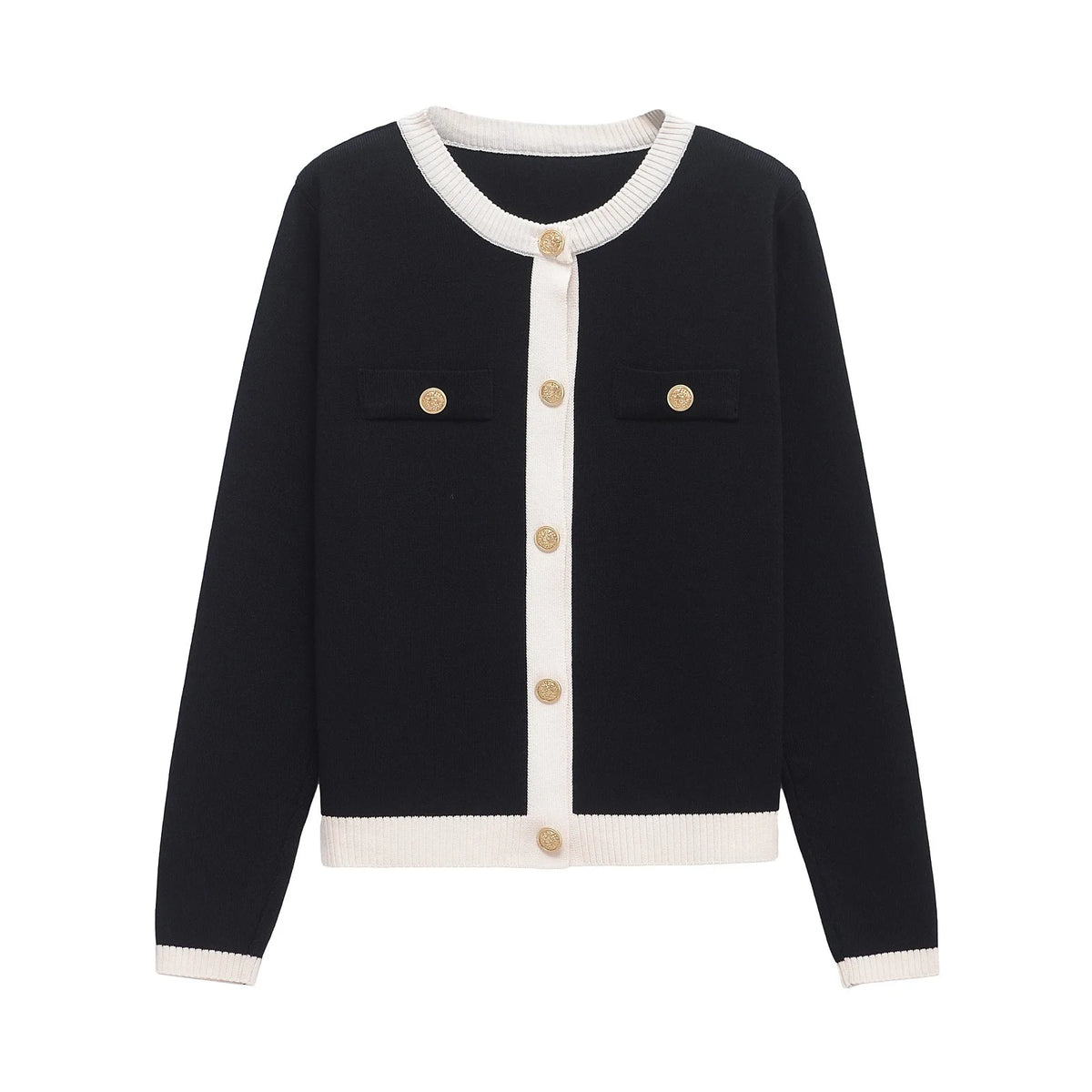 VILZSTUDIOS Basic Knitted Round Neck Cardigan