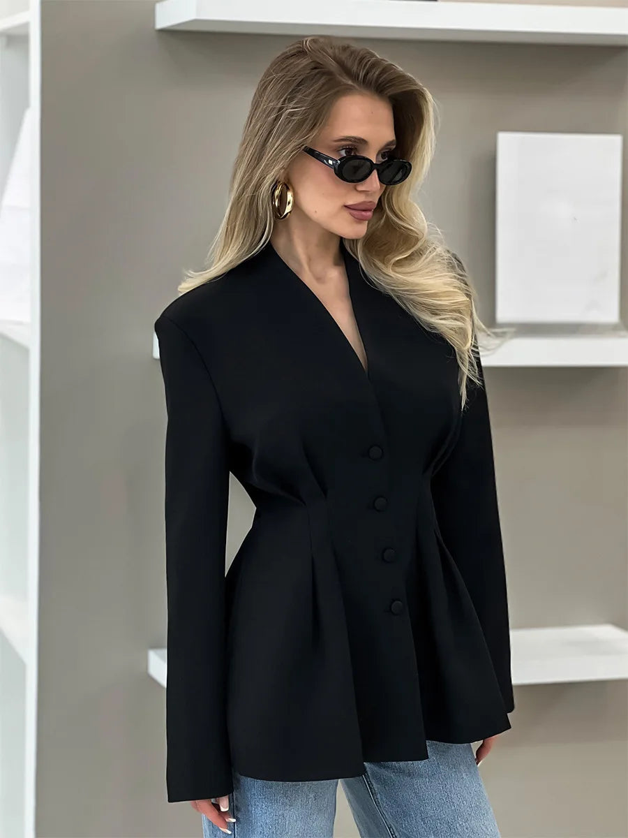 VILZSTUDIOS Elegant V-Neck Blazer