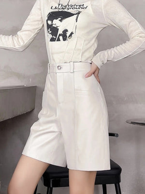 VILZSTUDIOS Basic PU Leather Shorts