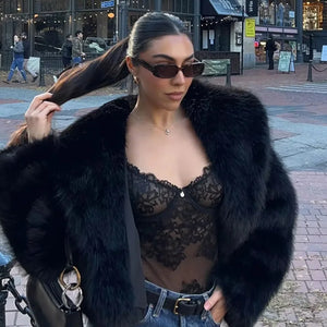VILZSTUDIOS Luxury Retro Faux Fur Jacket