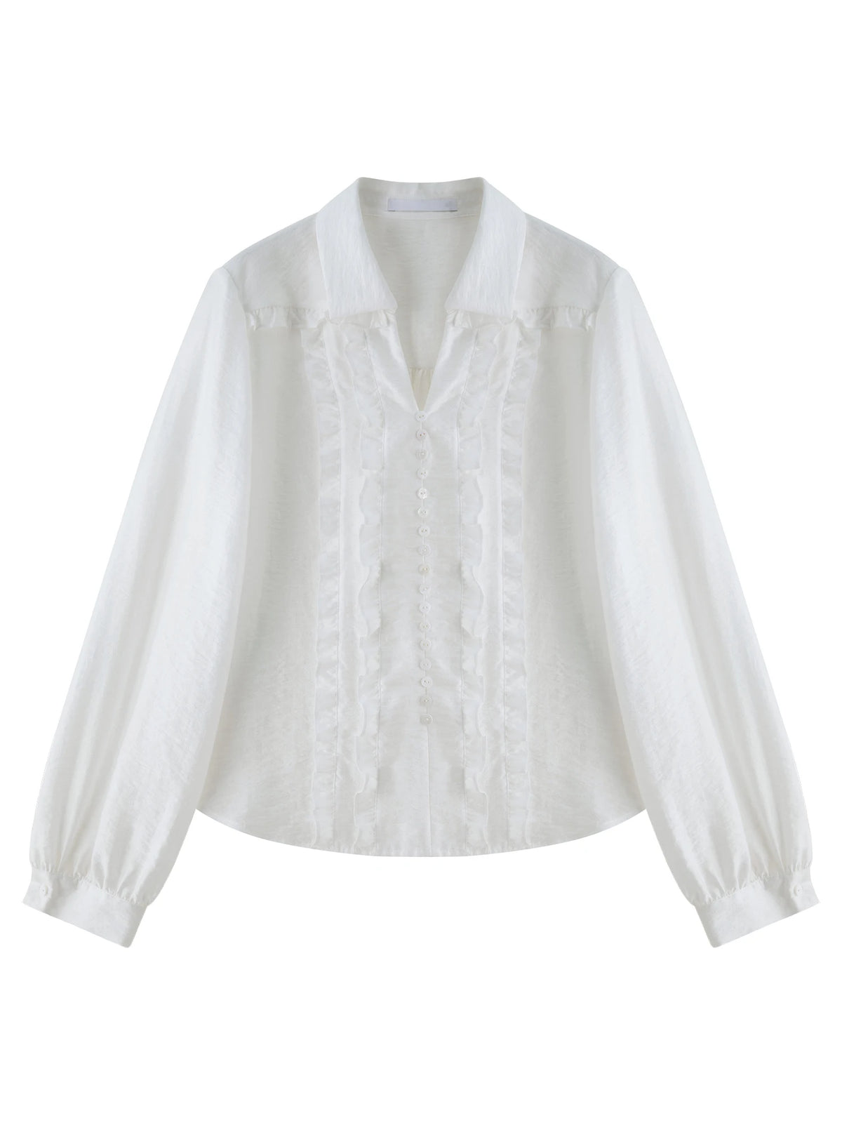 VILZSTUDIOS Elegant French Inspired White Lace Blouse