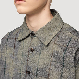 VILZSTUDIOS Retro Plaid Oversized Long-Sleeved Shirt