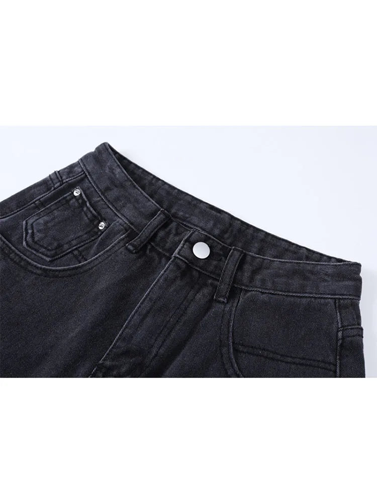 VILZSTUDIOS High Waist Loose Shorts Jeans