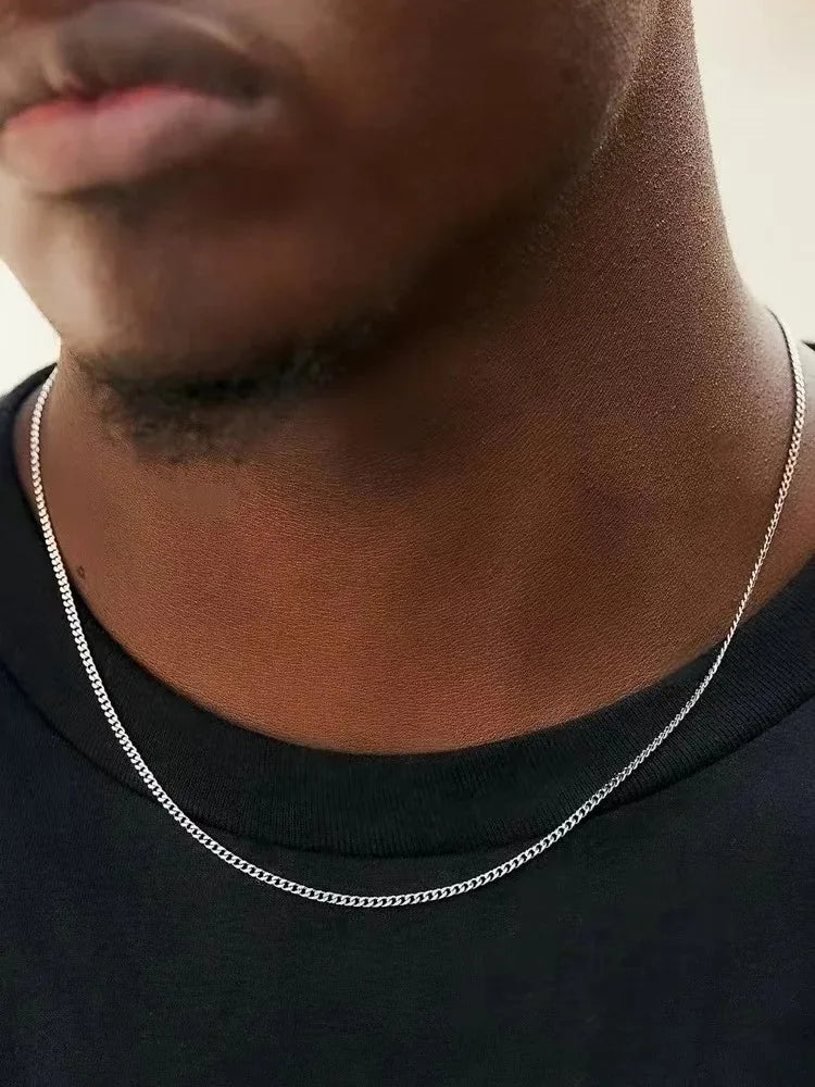 VILZSTUDIOS Men Stylish Stainless Steel Cuban Chain Necklace