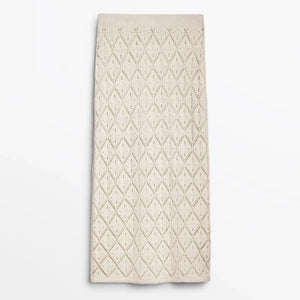 VILZSTUDIOS Ethereal Flowy Crocheted Slim Fit Skirt.