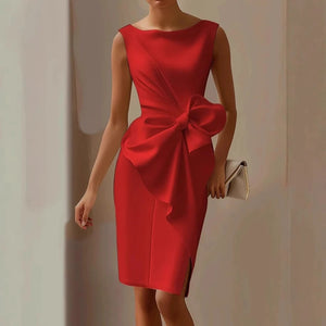 VILZSTUDIOS Elegant Hollow Bowknot Sleeveless Mini Dress