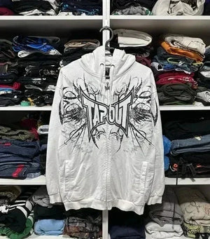 VILZSTUDIOS Oversized Retro Pigeon Graphic Print Hoodie