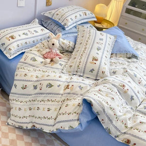 VILZSTUDIOS Soft Cherry Floral Duvet Cover Bedding Set