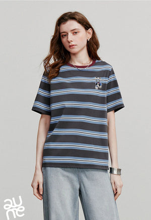 VILZSTUDIOS Striped Summer Cotton Women T-Shirt