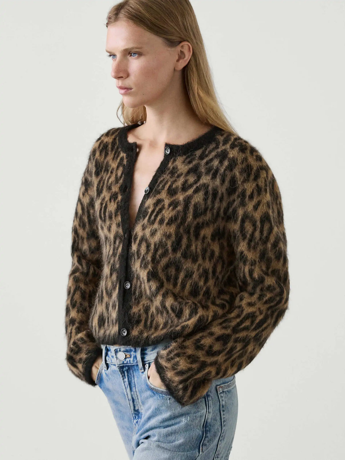 VILZSTUDIOS Vintage Leopard Print Cardigan