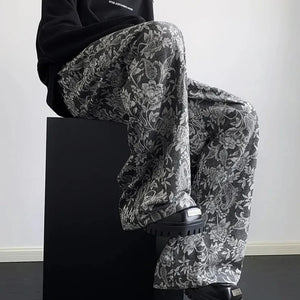 VILZSTUDIOS Luxury Retro Cashew Flower Print Pants