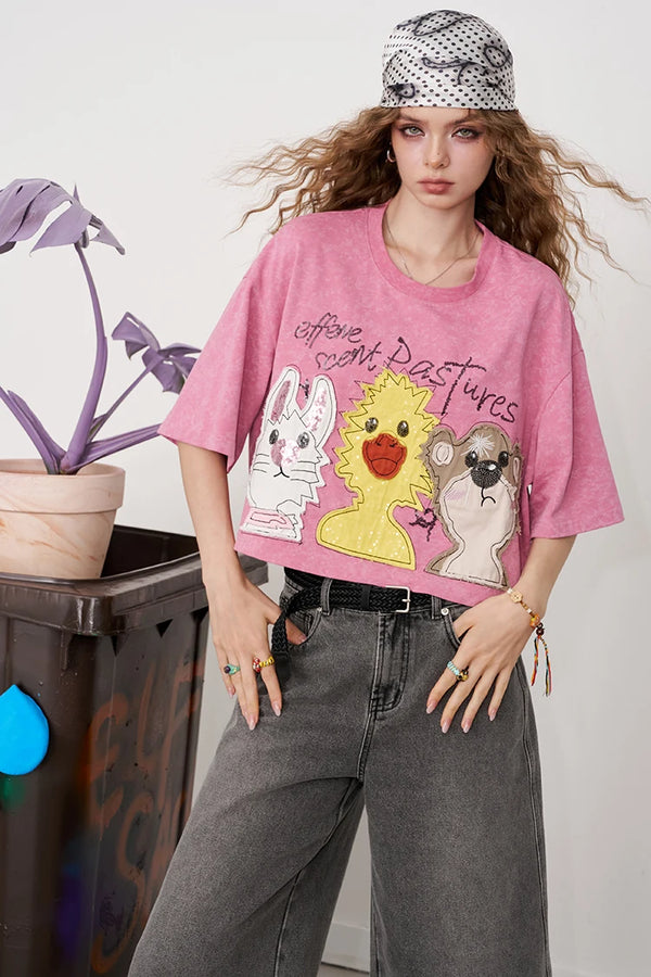 Vibrant Cartoon Print T-Shirt
