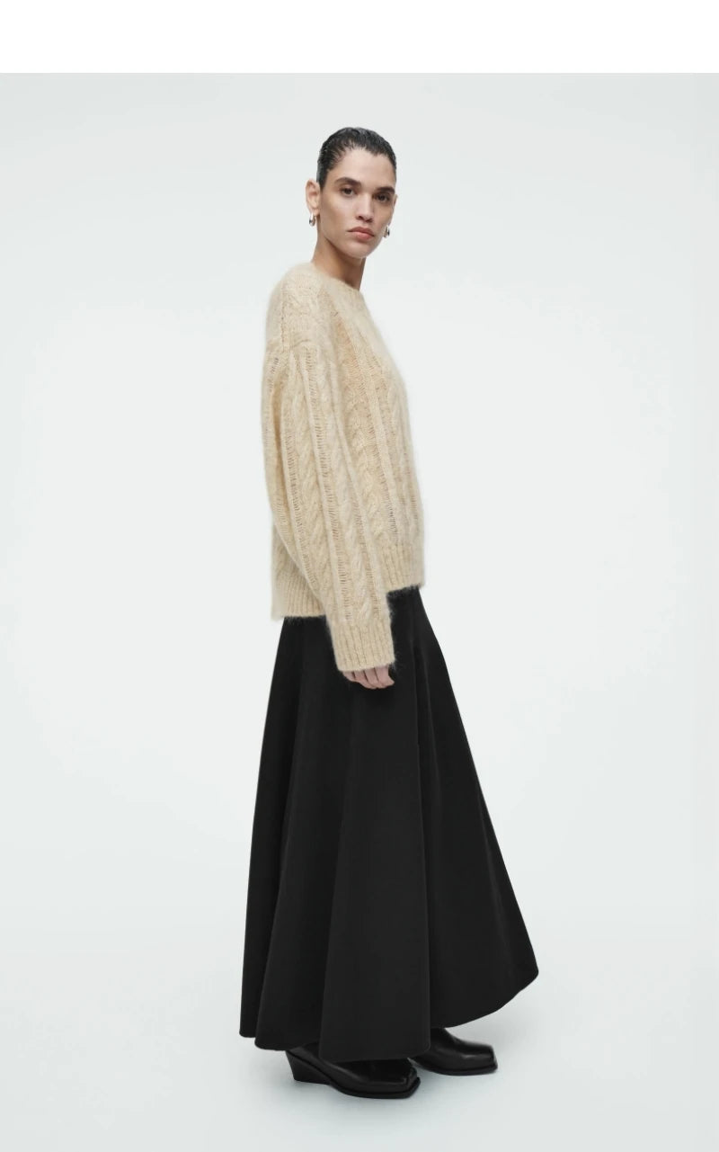 VILZSTUDIOS Champagne Classic Twist Knit Sweater
