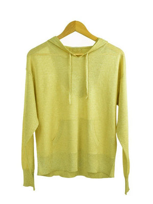 VILZSTUDIOS Yellow Loose Drawstring Hoodie