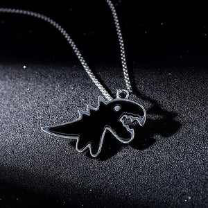 VILZSTUDIOS Black Cartoon Dinosaur Pendant Necklace