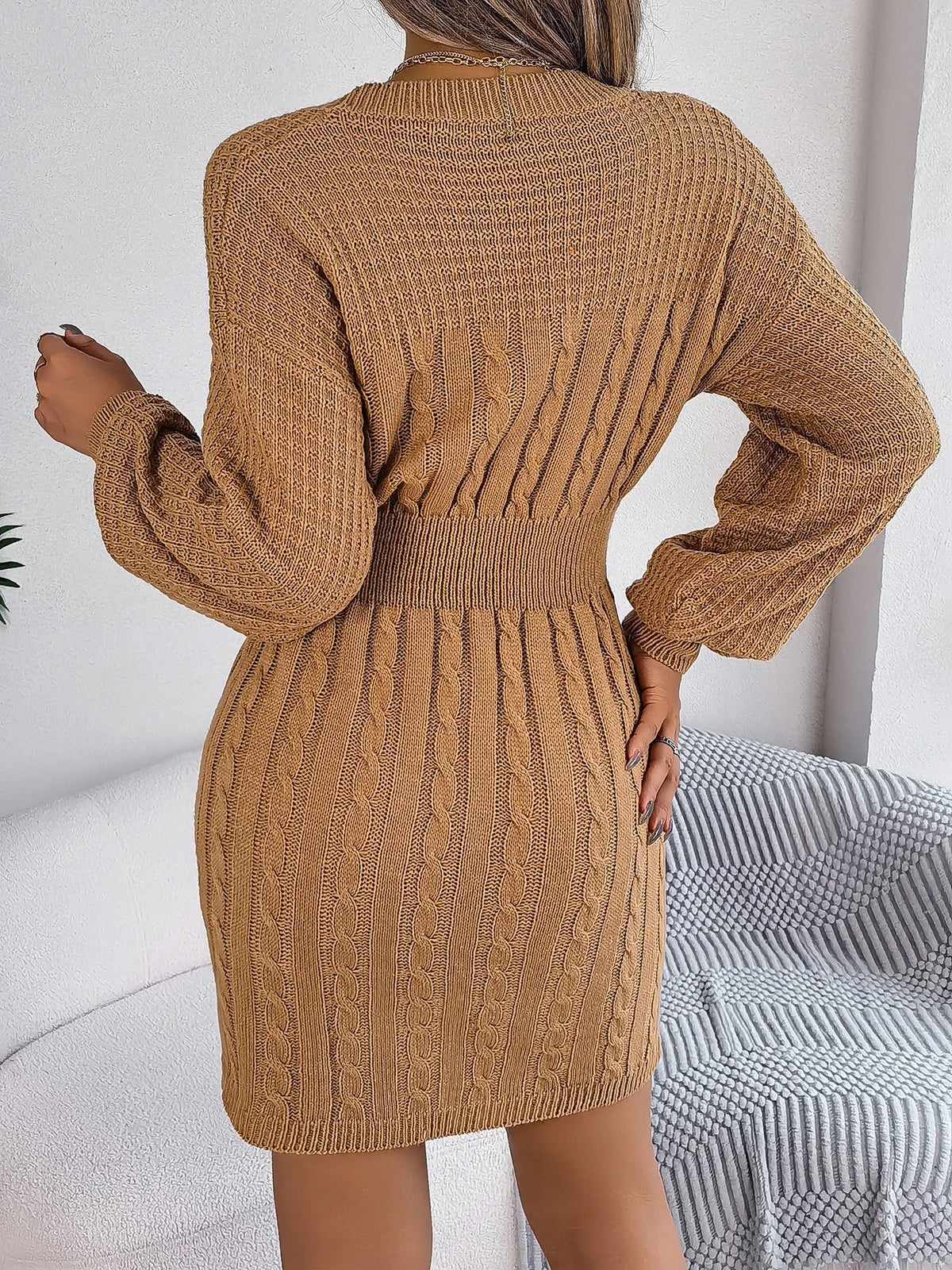VILZSTUDIOS Cozy Knitted Bodycon Mini Dress