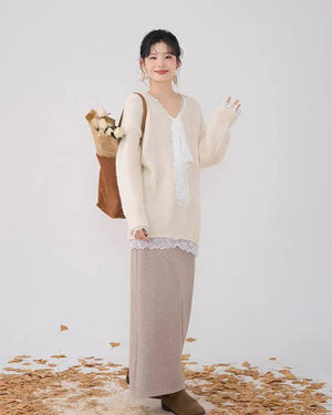 VILZSTUDIOS Sweet Lolita Lace Knit Sweater