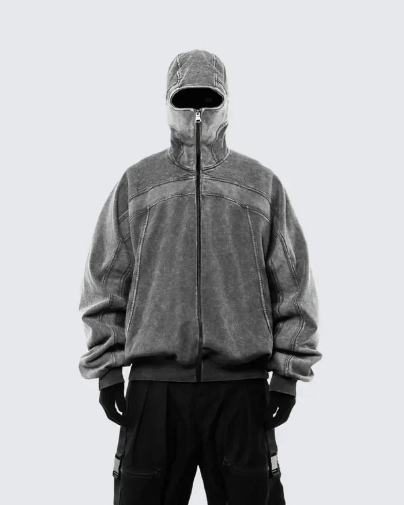 VILZSTUDIOS Washed Gray Classic Ninja Hoodie
