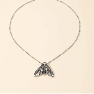 VILZSTUDIOS Gothic Skull Moth Charm Necklace