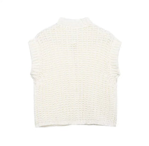 VILZSTUDIOS Chic Sleeveless Retro Knitted Sweater