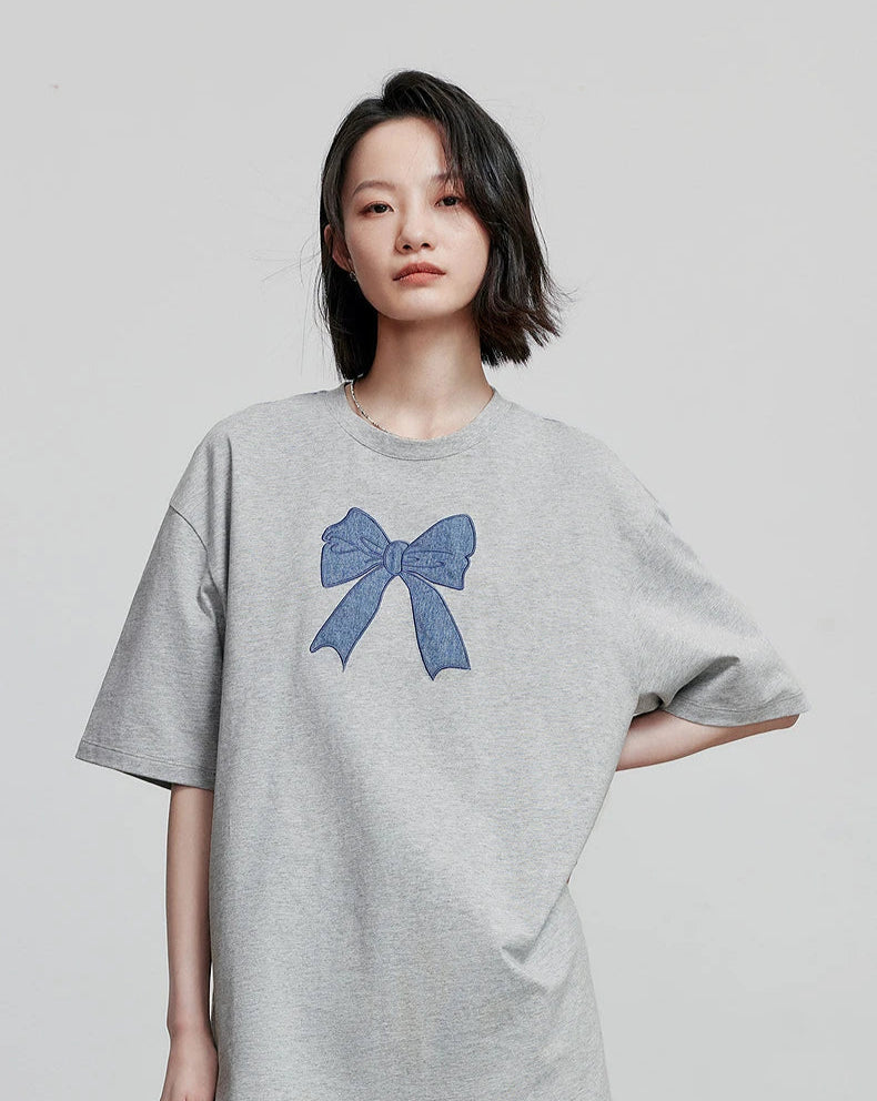 VILZSTUDIOS Stylish Short Sleeve with Small Bowknot T-Shirt