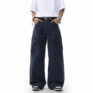 VILZSTUDIOS Loose Casual Pure Cotton Cargo Pants