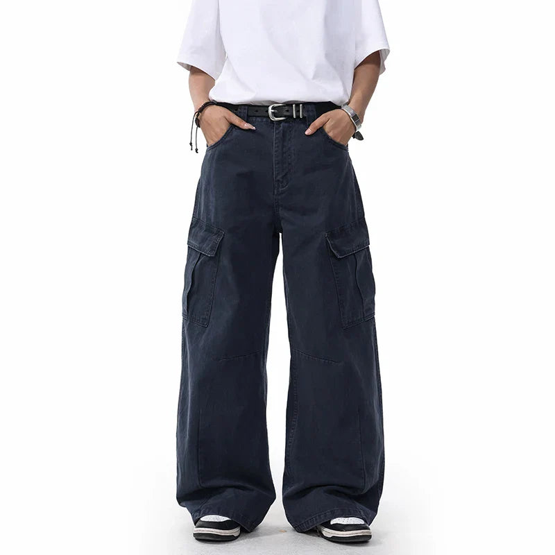 VILZSTUDIOS Loose Casual Pure Cotton Cargo Pants
