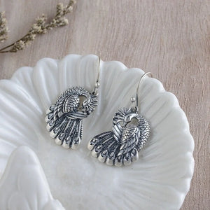 VILZSTUDIOS Handmade Vintage Metal Peacock Dangle Earring