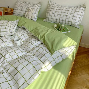 VILZSTUDIOS Soft Plaid Duvet Cover Bedding Set