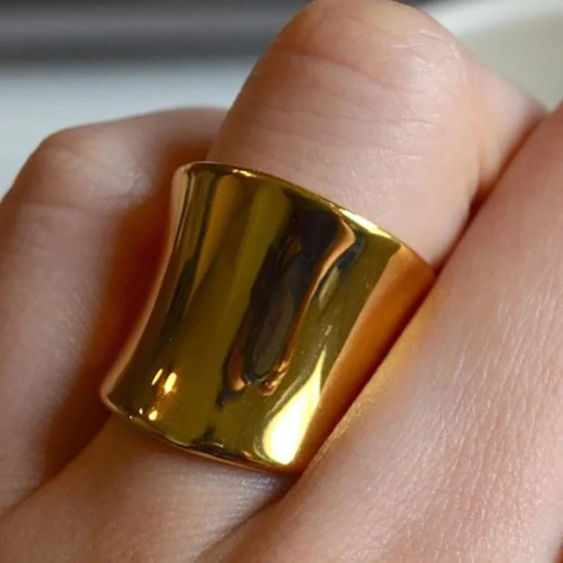 VILZSTUDIOS Irregular Geometric Wave Shaped Adjustable Ring
