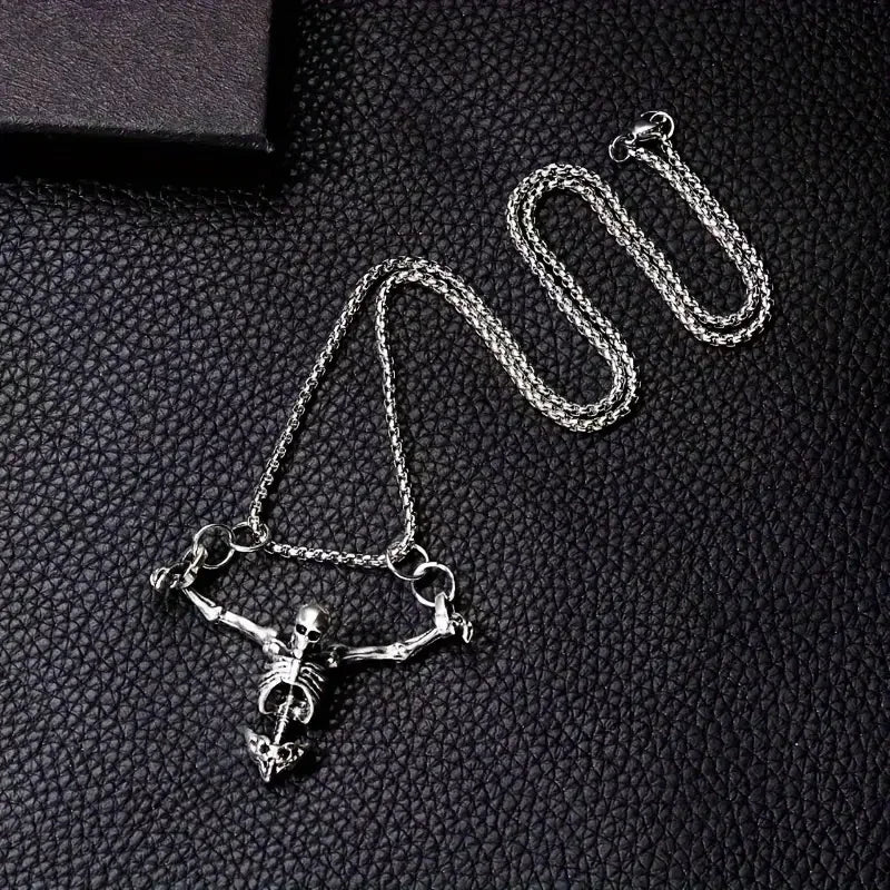 VILZSTUDIOS Exaggerated Retro Halloween Skeletons Pendants Necklaces