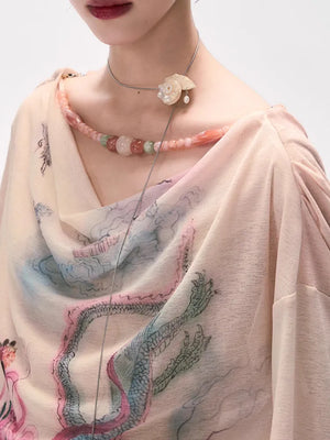 VILZSTUDIOS Oversized Backless Graphic Top