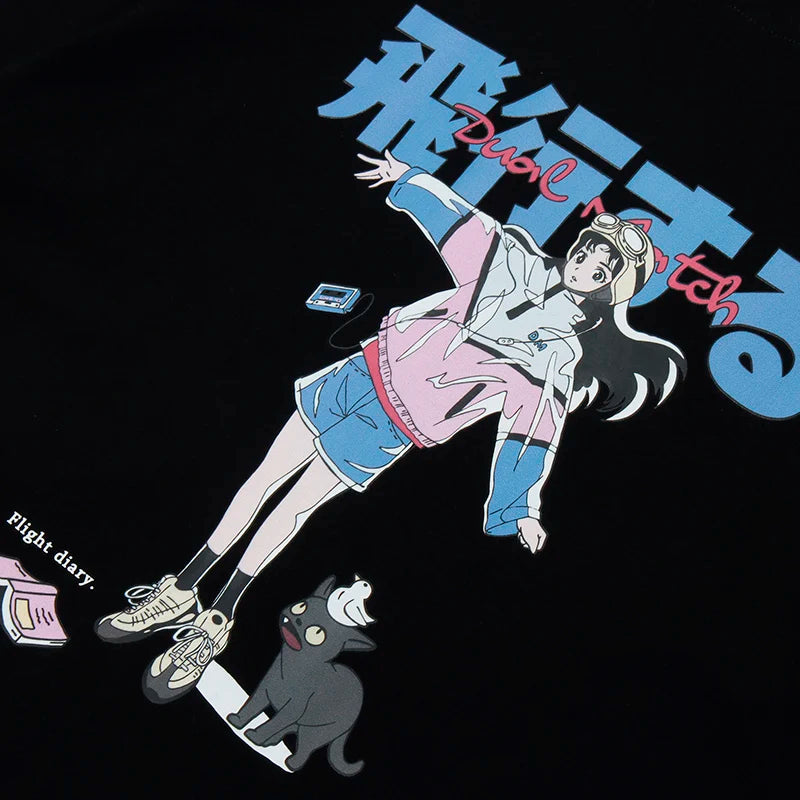 VILZSTUDIOS Japanese Cartoon Print T-Shirt