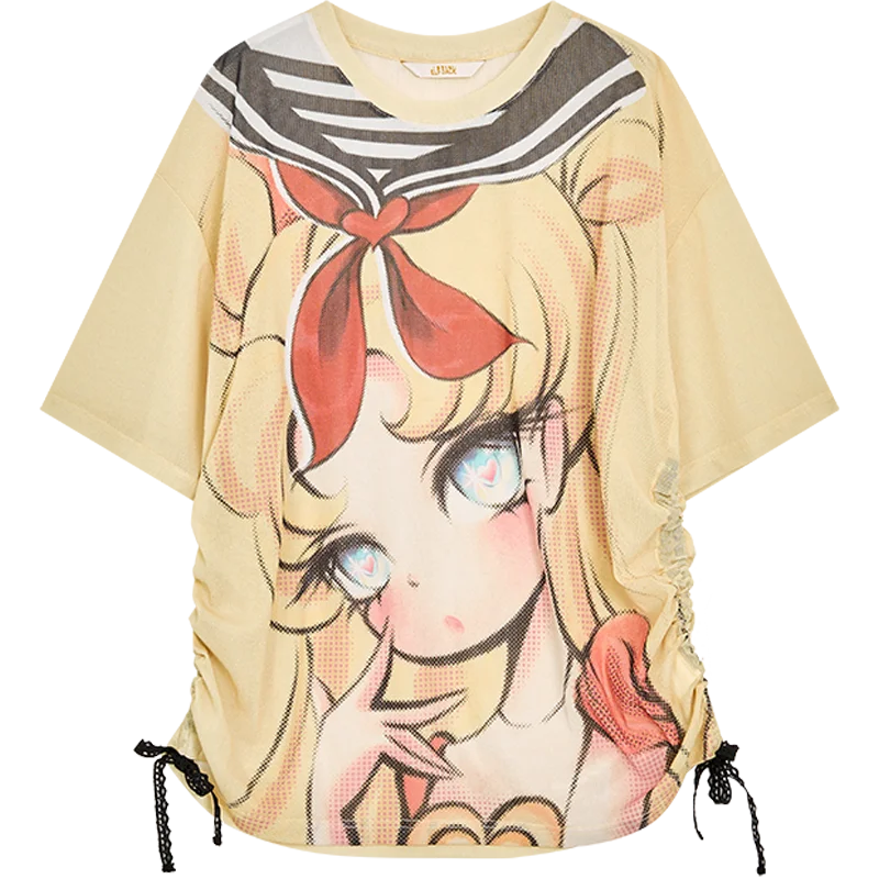 VILZSTUDIOS Sweet Animated Printed Loose T-Shirt