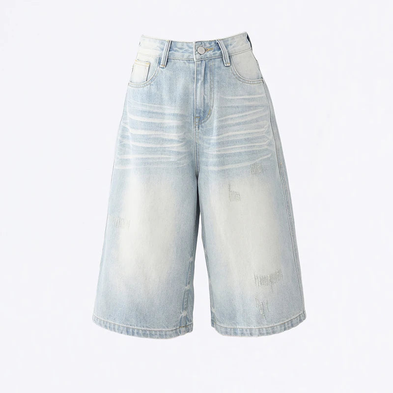 VILZSTUDIOS Retro Vintage Washed Wide Leg Jeans