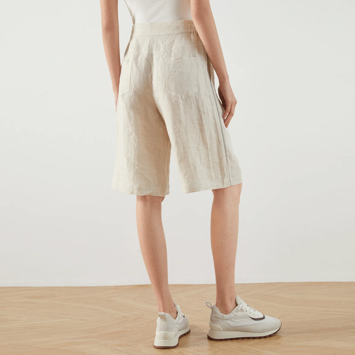 VILZSTUDIOS High Waist Linen Summer Shorts Pants