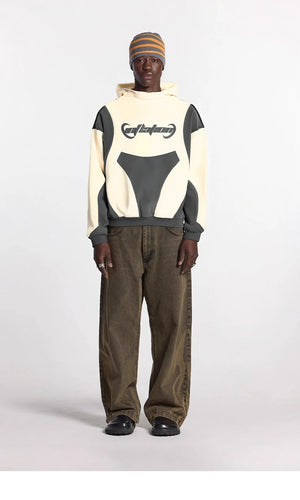 VILZSTUDIOS Vintage Distressed Patchwork Hoodie