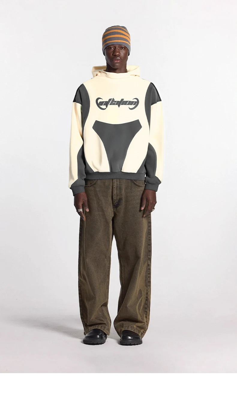 VILZSTUDIOS Vintage Distressed Patchwork Hoodie