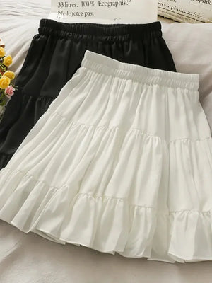 VILZSTUDIOS Sexy High Waist Pleated A-Line Skirt