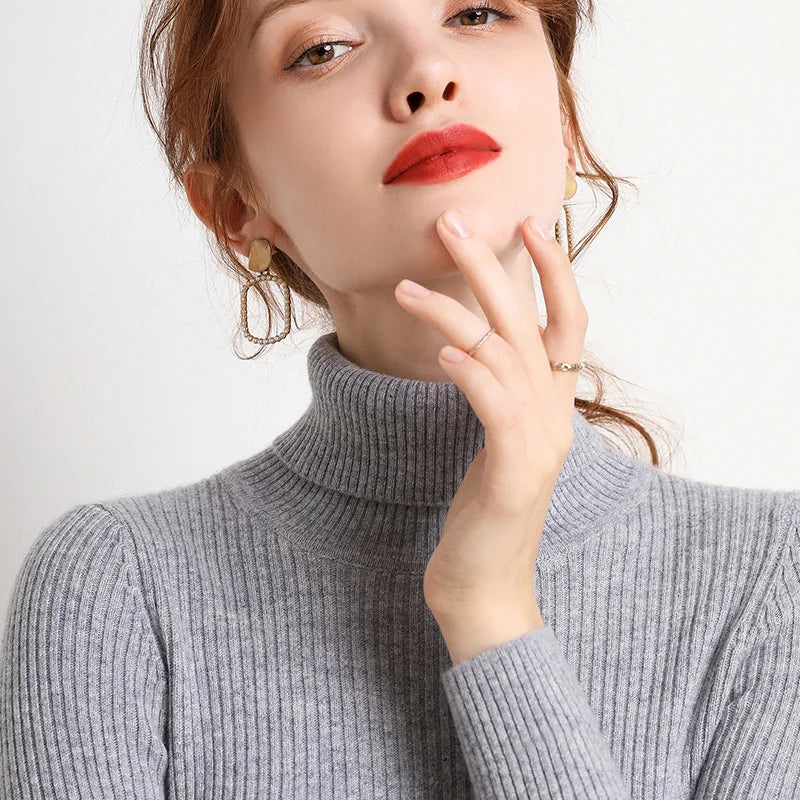 VILZSTUDIOS Stylish Knit Turtleneck Sweater