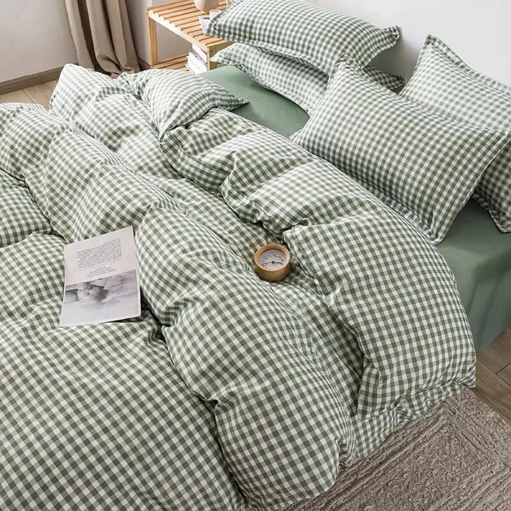 VILZSTUDIOS Soft Plaid Duvet Cover Bedding Set